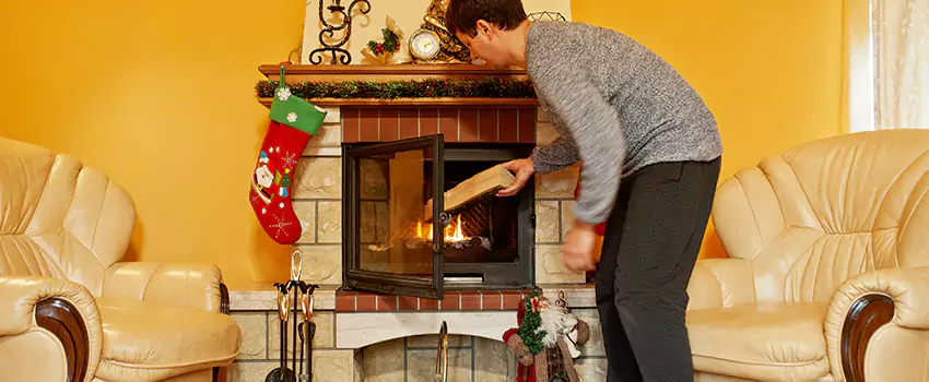 Rusted Metal Fireplace Restoration in Goleta, California